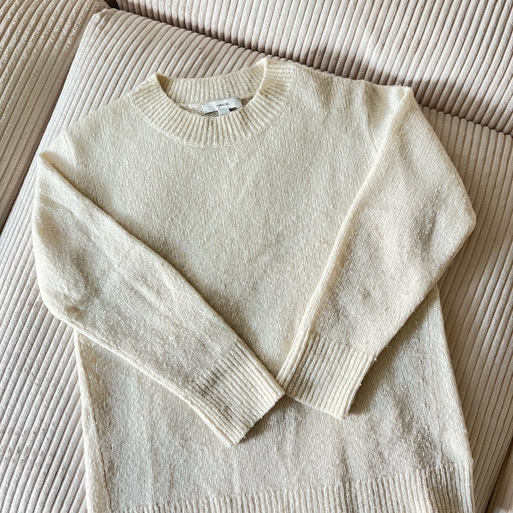 Vince Cream Crew Neck Sweater - Made in Italy